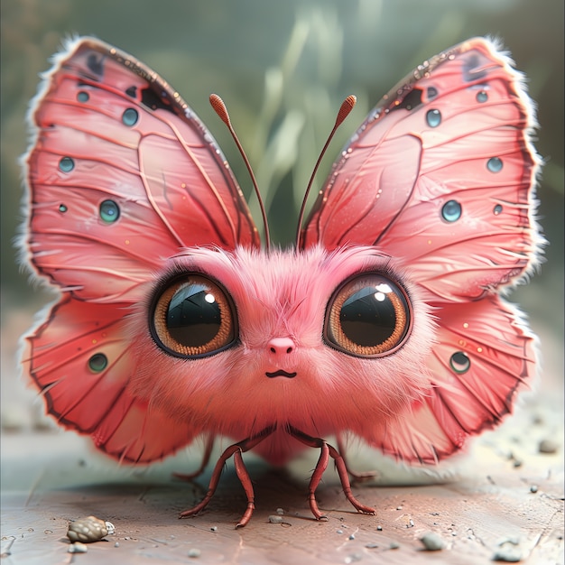 3d cartoon animated butterfly