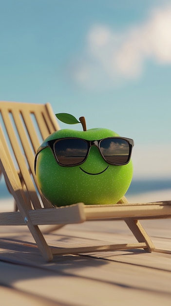 3d cartoon apple