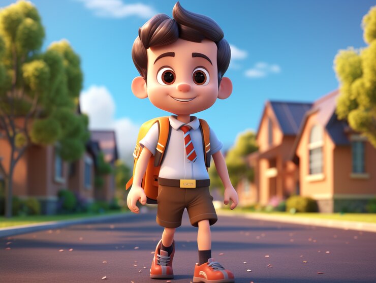 Free Photo 3d cartoon back to school