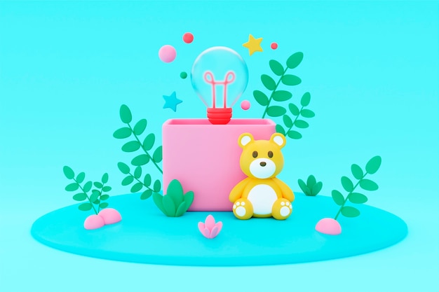 Free photo 3d cartoon background for children