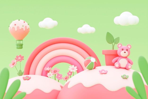어린이를 위한 3d 만화 배경