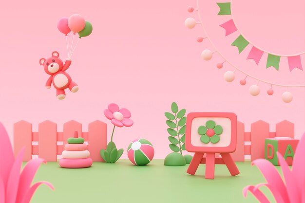 어린이를 위한 3d 만화 배경