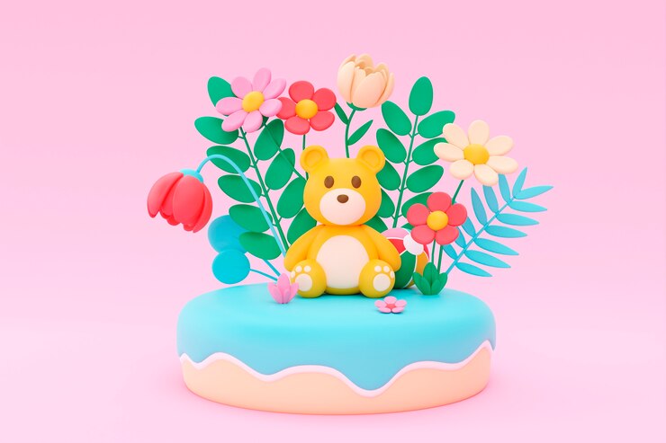 Free Photo 3d cartoon background for children
