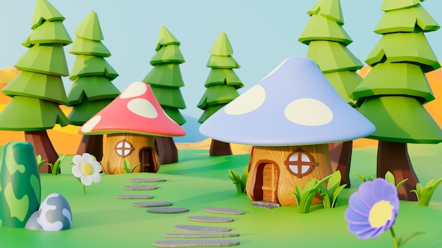 3d cartoon background for children