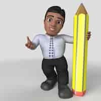 Free photo 3d cartoon business character