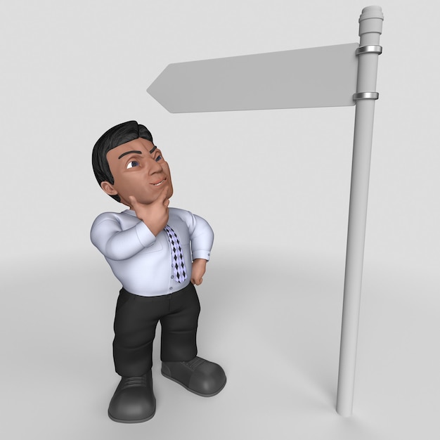 3D Cartoon Business Character