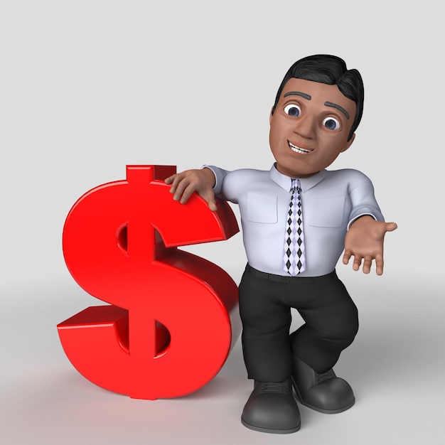 Free photo 3d cartoon business character