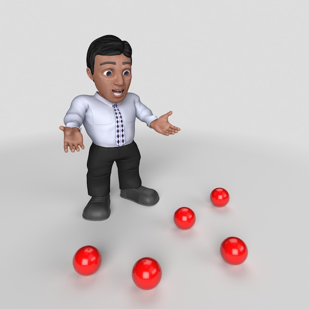 Free photo 3d cartoon business character