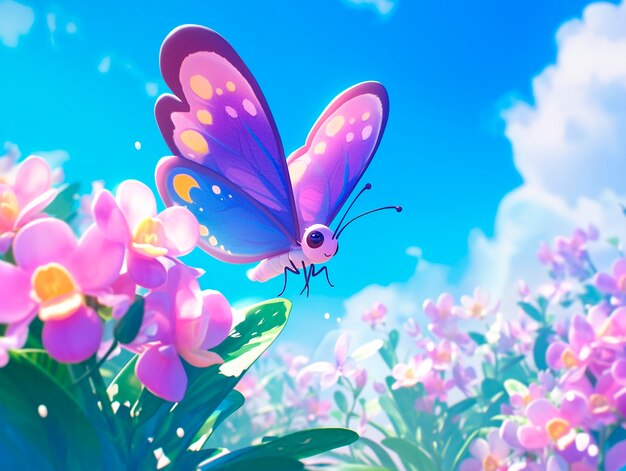 Free photo 3d cartoon butterfly illustration