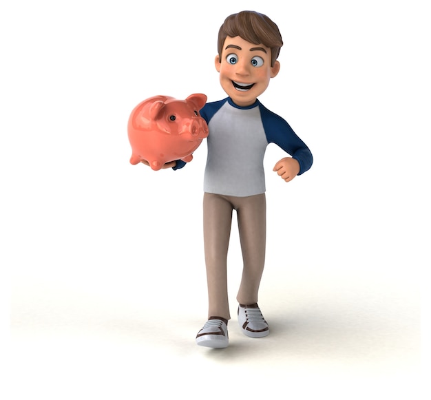 3D cartoon character fun teenager