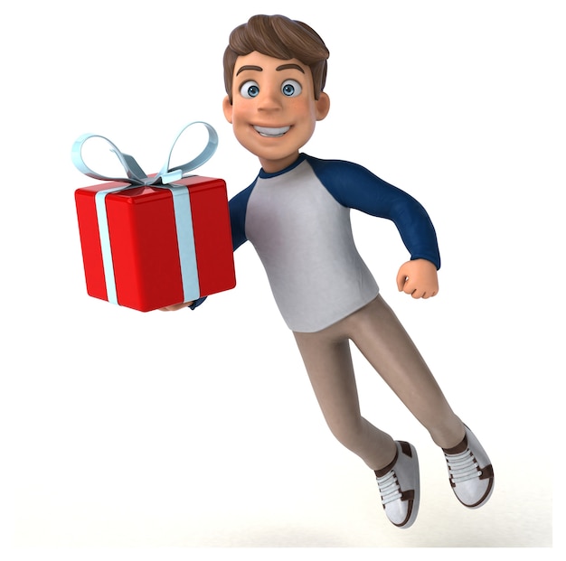 3D cartoon character fun teenager