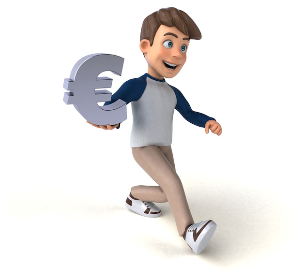 3D cartoon character Funny teenager