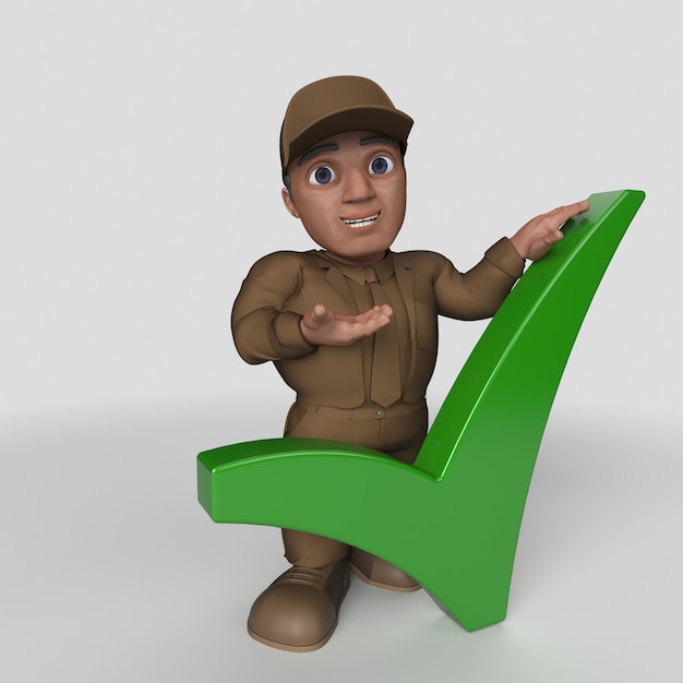 3D Cartoon Delivery Driver