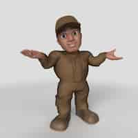 Free photo 3d cartoon delivery driver