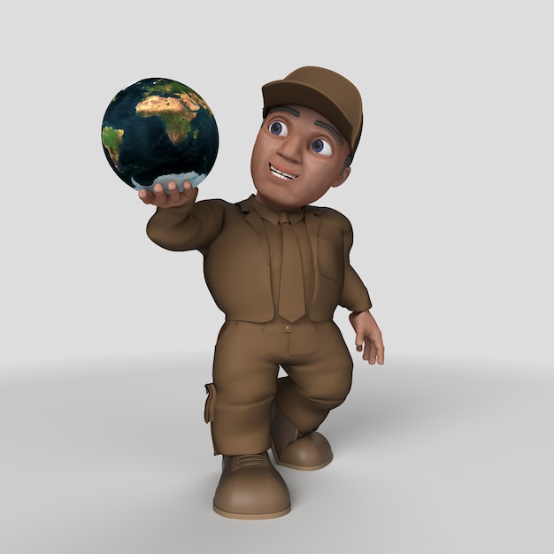 3D Cartoon Delivery Driver