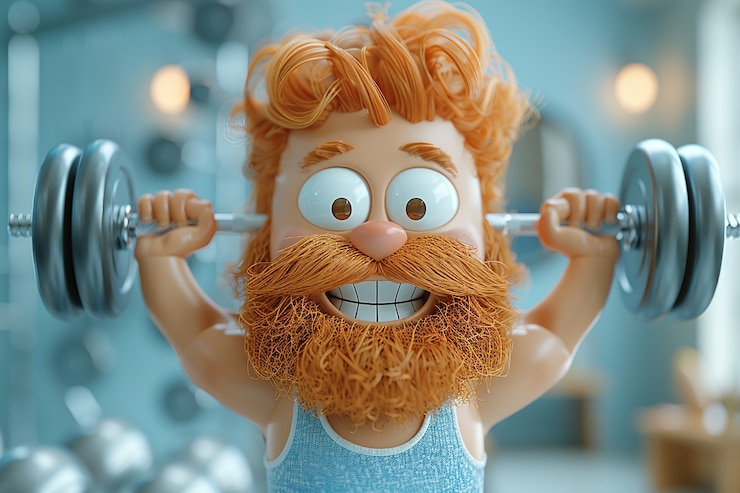 Free Photo 3d cartoon fitness man