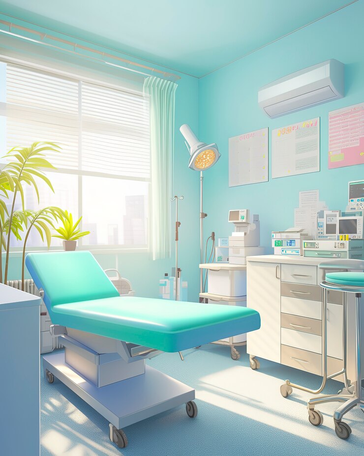 무료 Photo 3d 만화 병원 의료 장면