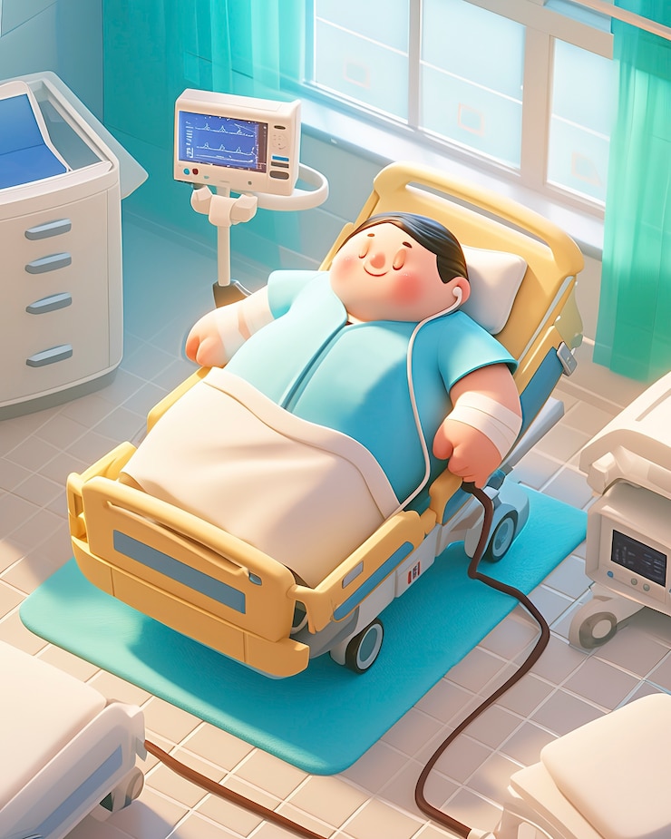 무료 Photo 3d 만화 병원 의료 장면