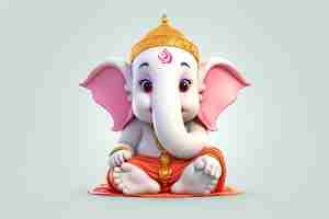 Free photo 3d cartoon image of the hindu deity ganesha