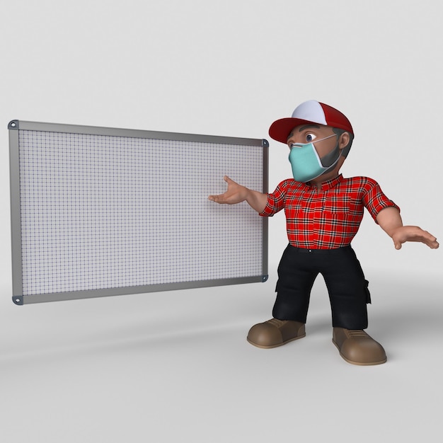 3D Cartoon Lumberjack Character