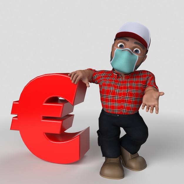 Free photo 3d cartoon lumberjack character