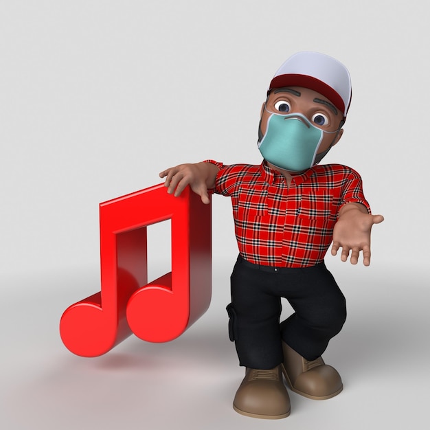 Free photo 3d cartoon lumberjack character