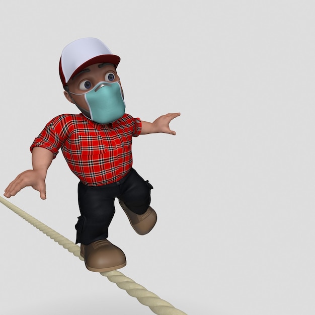 Free photo 3d cartoon lumberjack character