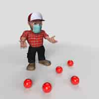 Free photo 3d cartoon lumberjack character