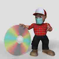 Free photo 3d cartoon lumberjack character