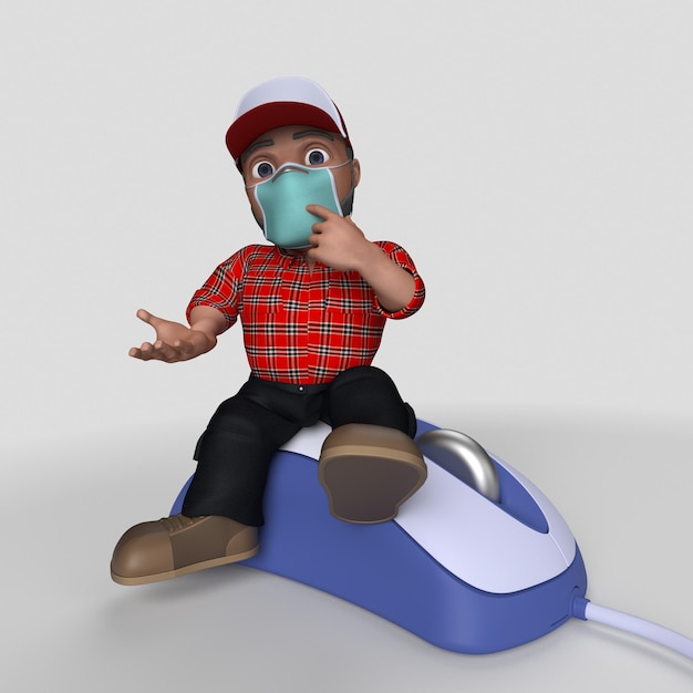 3D Cartoon Lumberjack Character