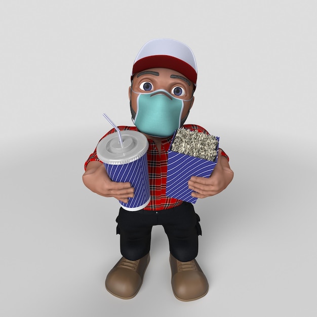 3D Cartoon Lumberjack Character