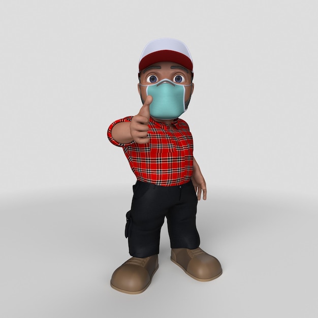 Free photo 3d cartoon lumberjack character