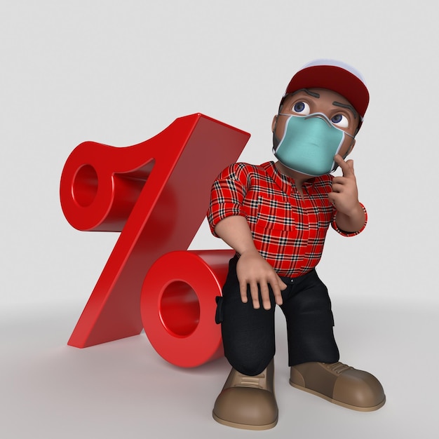 Free photo 3d cartoon lumberjack character