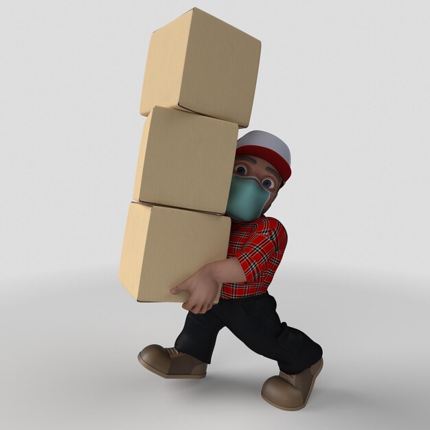 3D-мультяшный лесоруб