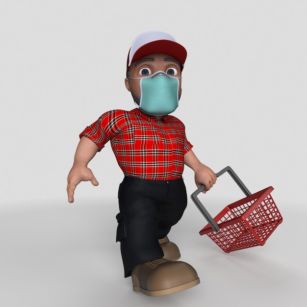 Free photo 3d cartoon lumberjack character