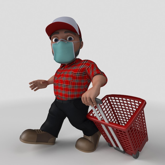 Free photo 3d cartoon lumberjack character