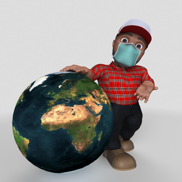 3D Cartoon Lumberjack Character