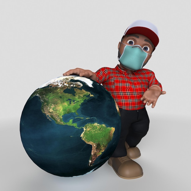 Free photo 3d cartoon lumberjack character