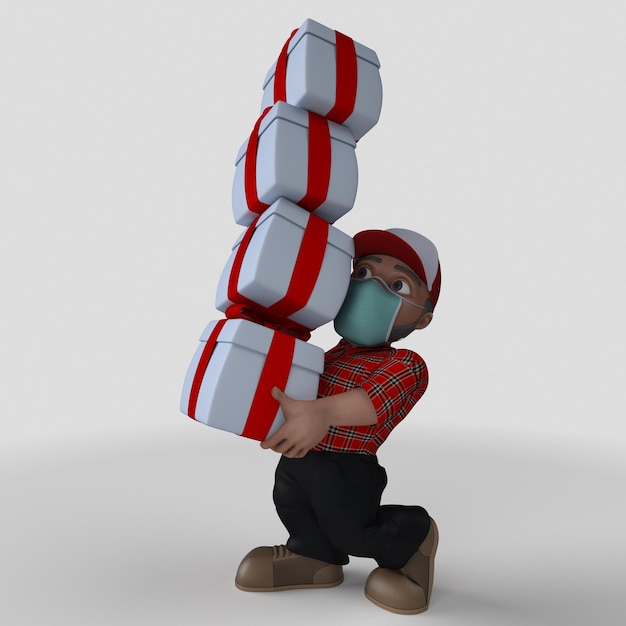 3D Cartoon Lumberjack Character