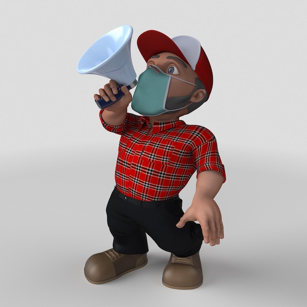 Free photo 3d cartoon lumberjack character