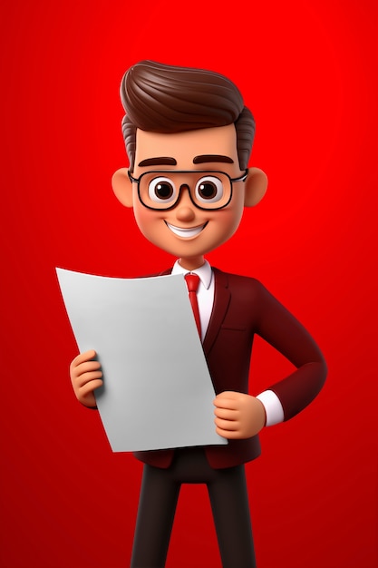 Free photo 3d cartoon portrait of person practicing a law profession