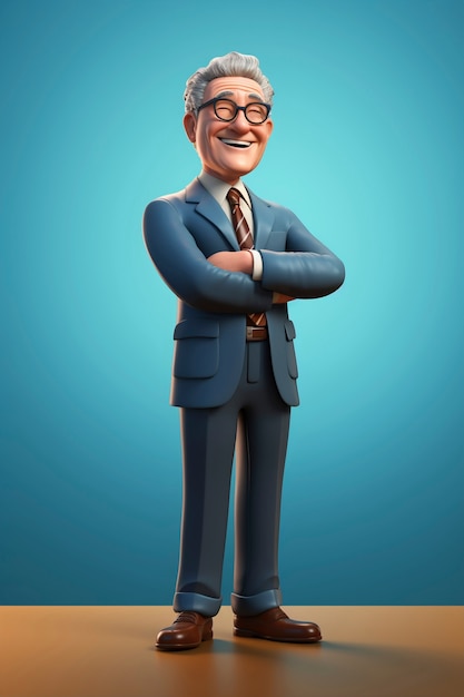 3d cartoon portrait of person practicing a law related profession