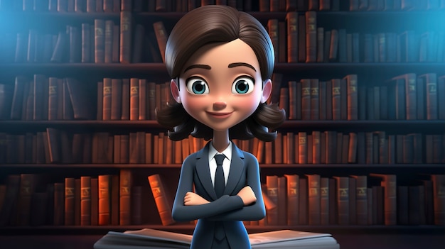 3d cartoon portrait of person practicing a law related profession