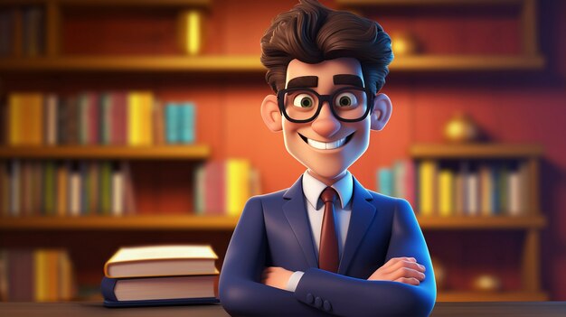 3D-карикатурный портрет человека, занимающегося юридической профессией