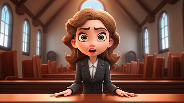 3d cartoon portrait of person practicing a law related profession