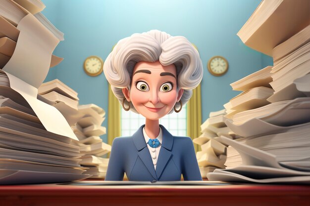 3d cartoon portrait of person practicing a law related profession