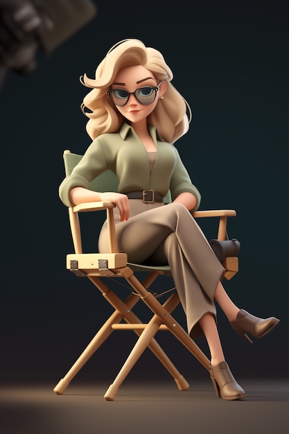 3d cartoon portrait of working woman in celebration of labour day