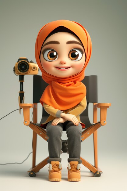 3d cartoon portrait of working woman in celebration of labour day