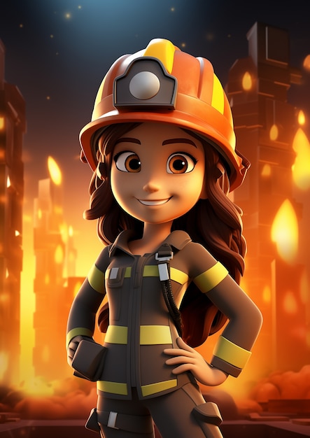 Free photo 3d cartoon portrait of working woman in celebration of labour day