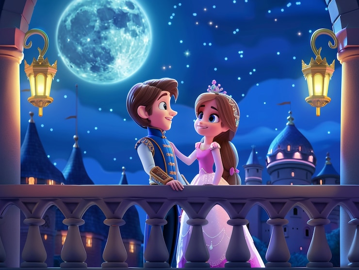 Free Photo 3d cartoon princess and prince